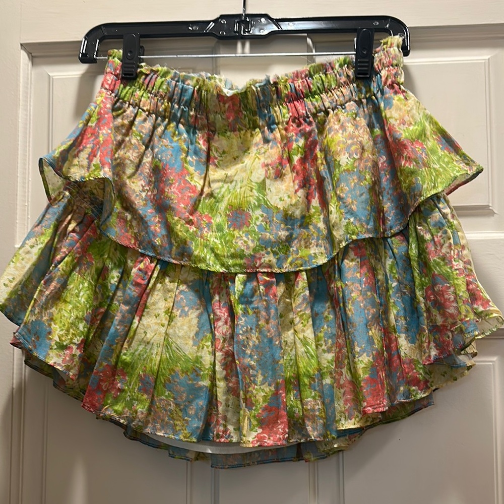 Loveshack Fancy Floral Multicolor Skirt